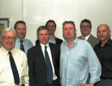 Left to right - David Brown, Robin Cockburn, Simon Kennedy, Charlie Tomlins, Martin Duhig, Barry Cutler, Jack Pokoj