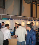 A busy stand at a Franchise Exhibition
